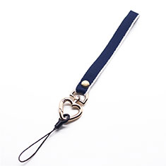 Laniere Bracelet Poignee Strap Universel W04 pour Accessories Da Cellulare Tappi Antipolvere Bleu
