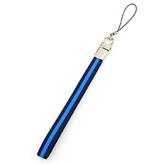 Laniere Bracelet Poignee Strap Universel W07 pour Samsung Galaxy J7 Plus Bleu