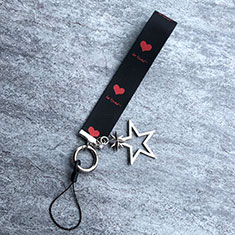 Laniere Porte Cles Strap Universel K01 pour Handy Zubehoer Selfie Sticks Stangen Rouge et Noir