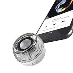 Mini Haut Parleur Enceinte Portable Sans Fil Bluetooth Haut-Parleur S28 pour Accessories Da Cellulare Tappi Antipolvere Argent