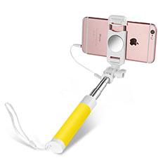 Perche de Selfie Filaire Baton de Selfie Cable Extensible de Poche Universel S02 pour Samsung Galaxy M31 Jaune