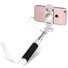 Perche de Selfie Filaire Baton de Selfie Cable Extensible de Poche Universel S02 pour Samsung Galaxy A9 Pro 2016 SM-A9100 Noir