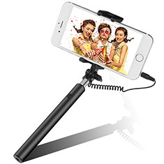 Perche de Selfie Filaire Baton de Selfie Cable Extensible de Poche Universel S06 pour Xiaomi Redmi 12C 4G Noir