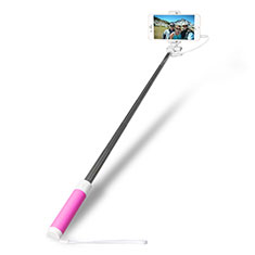 Perche de Selfie Filaire Baton de Selfie Cable Extensible de Poche Universel S10 pour HTC Desire 21 Pro 5G Rose