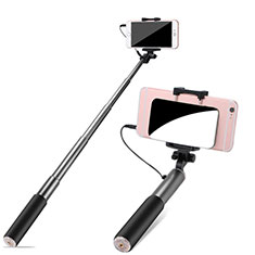Perche de Selfie Filaire Baton de Selfie Cable Extensible de Poche Universel S11 Gris