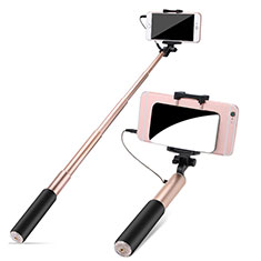 Perche de Selfie Filaire Baton de Selfie Cable Extensible de Poche Universel S11 pour Oppo Find X2 Lite Or