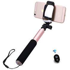 Perche de Selfie Sans Fil Bluetooth Baton de Selfie Extensible de Poche Universel S13 pour Samsung Galaxy A41 SC-41A Or Rose