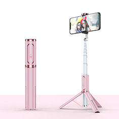 Perche de Selfie Trepied Sans Fil Bluetooth Baton de Selfie Extensible de Poche Universel T26 pour Huawei Y9 2019 Or Rose