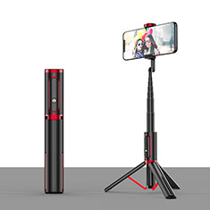 Perche de Selfie Trepied Sans Fil Bluetooth Baton de Selfie Extensible de Poche Universel T26 pour Huawei Honor X9a 5G Rouge et Noir
