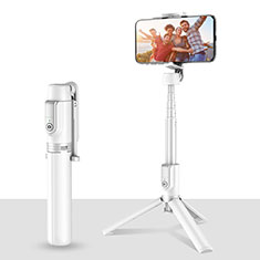 Perche de Selfie Trepied Sans Fil Bluetooth Baton de Selfie Extensible de Poche Universel T28 pour Huawei Enjoy 9e Blanc