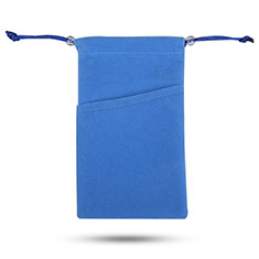 Pochette Velour Etui Universel pour Oppo A16 Bleu