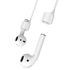 Sangle de Sport Silicone Cable Anti-Perdu C04 pour Apple AirPods Blanc