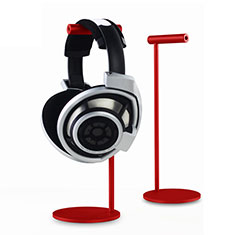Support Casque Ecouteur Cintre Universel pour Sony Xperia C3 Rouge