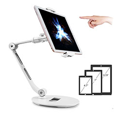 Support de Bureau Support Tablette Flexible Universel Pliable Rotatif 360 H08 pour Huawei MediaPad M5 10.8 Blanc