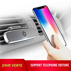 Support Telephone Voiture Grille Aeration Magnetique Aimant Universel C03 pour Xiaomi Pocophone F1 Argent