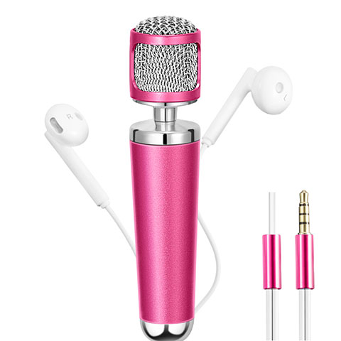 3.5mm Mini Microphone de Poche Elegant Karaoke Haut-Parleur Rose