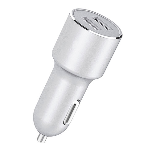 4.2A Adaptateur de Voiture Chargeur Rapide Double USB Port Universel Argent