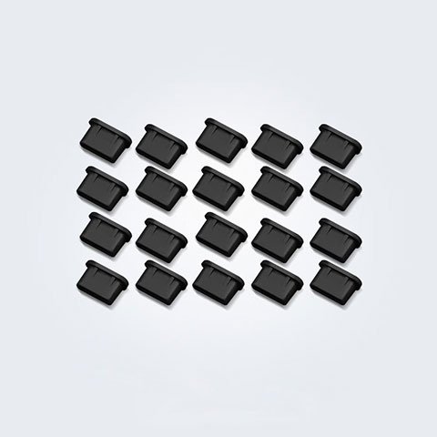 Bouchon Anti-poussiere USB-C Jack Type-C Universel 20PCS pour Apple iPhone 16 Noir