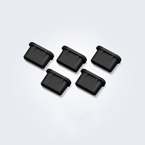 Bouchon Anti-poussiere USB-C Jack Type-C Universel 5PCS H01 pour Apple iPhone 15 Pro Noir
