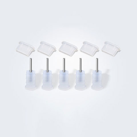 Bouchon Anti-poussiere USB-C Jack Type-C Universel 5PCS pour Apple iPhone 15 Pro Max Blanc