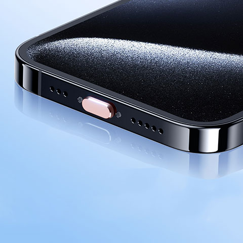 Bouchon Anti-poussiere USB-C Jack Type-C Universel H01 pour Apple iPhone 15 Pro Or Rose