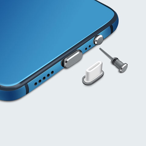 Bouchon Anti-poussiere USB-C Jack Type-C Universel H05 pour Apple iPad Pro 11 (2022) Gris Fonce
