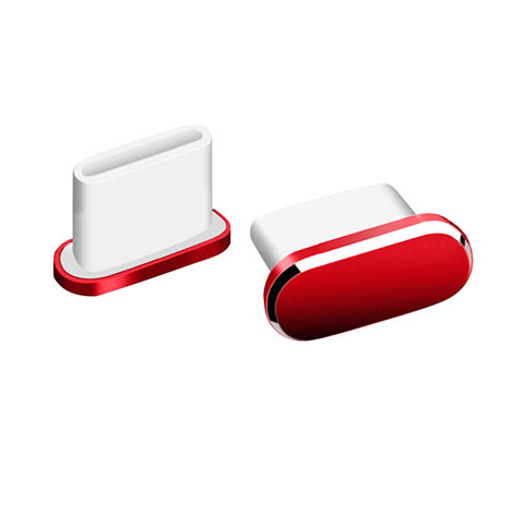 Bouchon Anti-poussiere USB-C Jack Type-C Universel H06 pour Apple iPhone 16 Plus Rouge