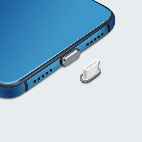Bouchon Anti-poussiere USB-C Jack Type-C Universel H07 pour Apple iPad Pro 11 (2021) Gris Fonce