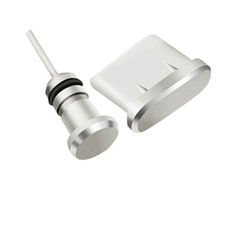 Bouchon Anti-poussiere USB-C Jack Type-C Universel H09 pour Apple iPad Pro 12.9 (2022) Argent