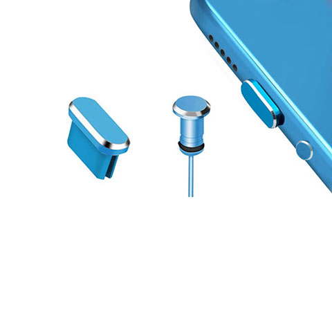 Bouchon Anti-poussiere USB-C Jack Type-C Universel H15 pour Apple iPhone 15 Plus Bleu