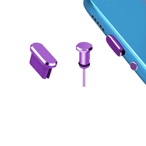 Bouchon Anti-poussiere USB-C Jack Type-C Universel H15 pour Apple iPhone 16 Pro Violet