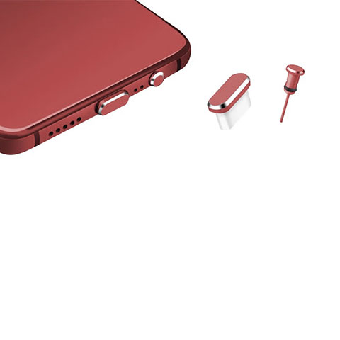 Bouchon Anti-poussiere USB-C Jack Type-C Universel H17 pour Apple iPhone 15 Pro Max Rouge