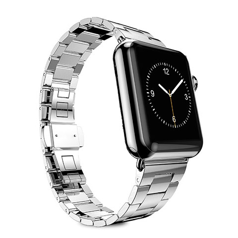 Bracelet Metal Acier Inoxydable pour Apple iWatch 3 42mm Argent