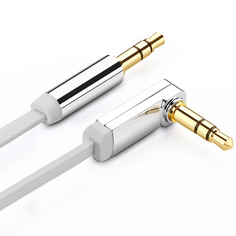 Cable Auxiliaire Audio Stereo Jack 3.5mm Male vers Male A02 Blanc