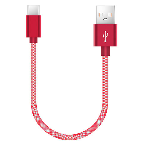 Cable Type-C Android Universel 20cm S02 pour Apple iPad Pro 11 (2021) Rouge