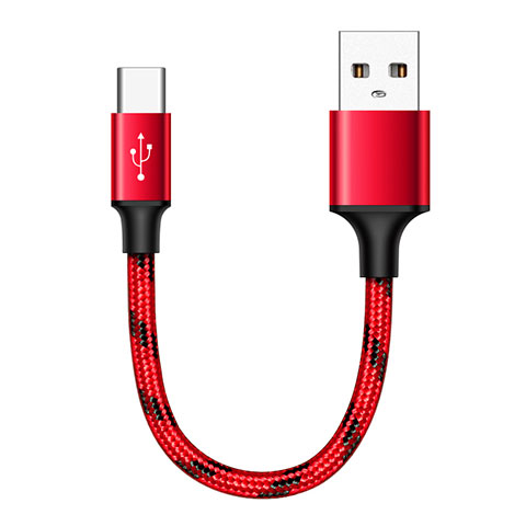 Cable Type-C Android Universel 25cm S04 pour Apple iPad Pro 12.9 (2021) Rouge