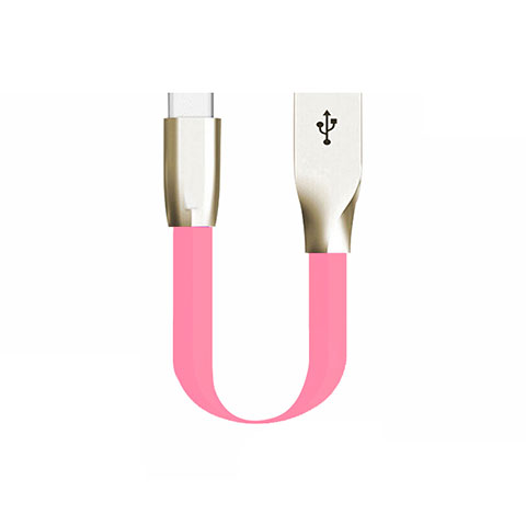 Cable Type-C Android Universel 30cm S06 pour Apple iPad Pro 12.9 (2021) Rose