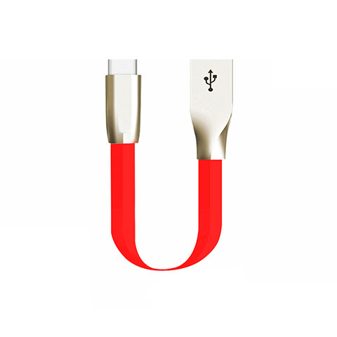 Cable Type-C Android Universel 30cm S06 pour Apple iPhone 15 Pro Rouge