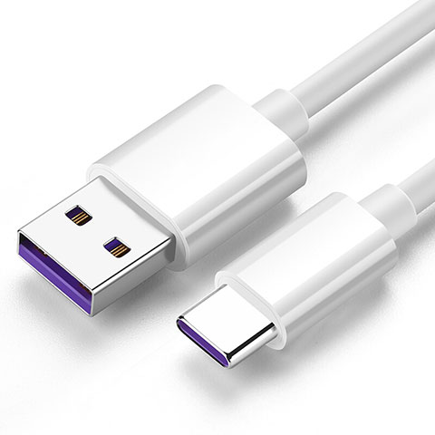 Cable Type-C Android Universel T06 pour Apple iPad Pro 12.9 (2021) Blanc