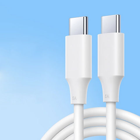 Cable Type-C USB-C vers Type-C USB-C 100W H04 pour Apple iPad Pro 12.9 (2021) Blanc