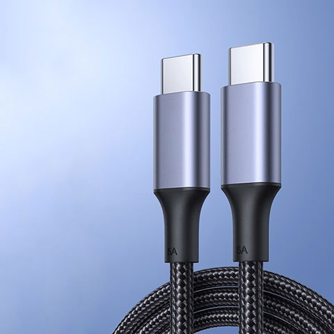 Cable Type-C USB-C vers Type-C USB-C 100W H04 pour Apple iPad Pro 12.9 (2021) Gris Fonce