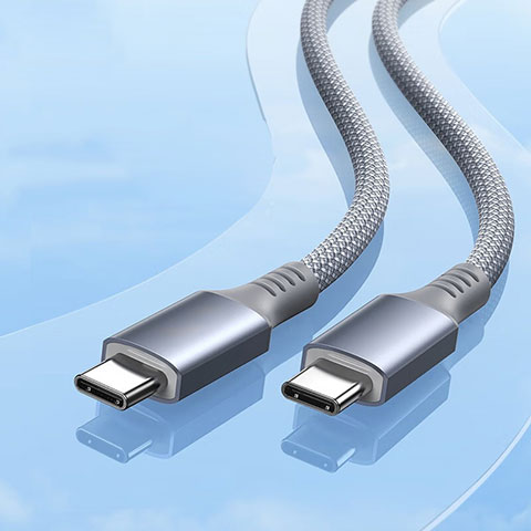 Cable Type-C USB-C vers Type-C USB-C 100W H06 pour Apple iPad Pro 12.9 (2022) Gris Fonce