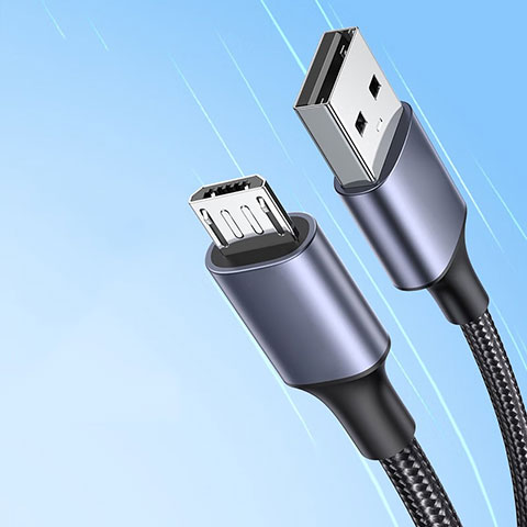 Cable USB 2.0 Android Universel 2A H01 pour Apple iPhone 15 Plus Gris