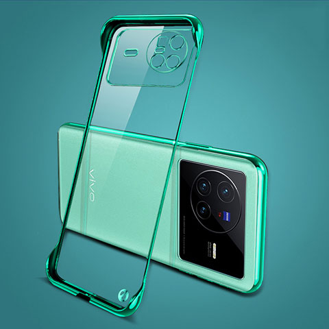 Coque Antichocs Rigide Sans Cadre Transparente Crystal Etui Housse H01 pour Vivo X80 5G Vert