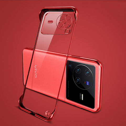 Coque Antichocs Rigide Sans Cadre Transparente Crystal Etui Housse H01 pour Vivo X80 Pro 5G Rouge