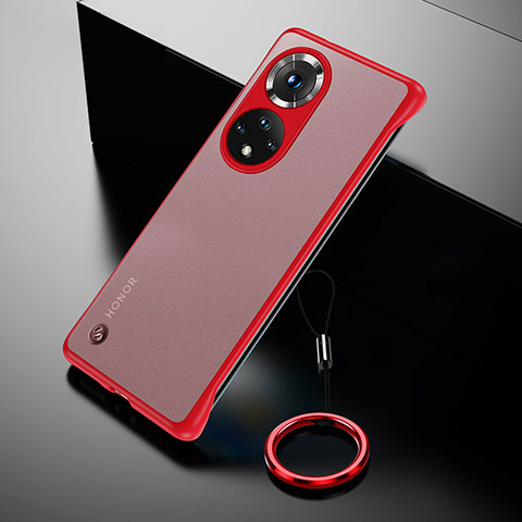 Coque Antichocs Rigide Sans Cadre Transparente Crystal Etui Housse H03 pour Huawei Honor 50 Pro 5G Rouge