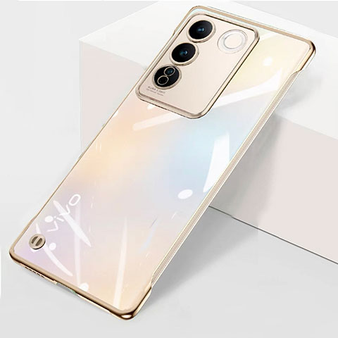 Coque Antichocs Rigide Sans Cadre Transparente Crystal Etui Housse pour Vivo V27 5G Or