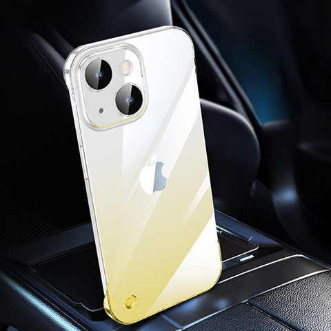 Coque Antichocs Rigide Transparente Crystal Etui Housse Degrade QC2 pour Apple iPhone 14 Jaune