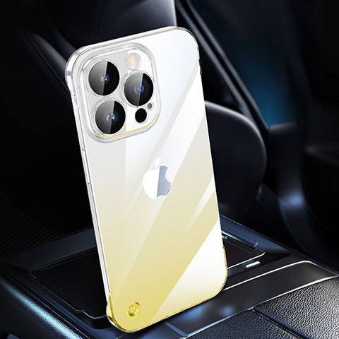 Coque Antichocs Rigide Transparente Crystal Etui Housse Degrade QC2 pour Apple iPhone 15 Pro Jaune