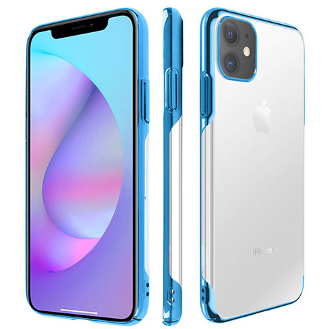 Coque Antichocs Rigide Transparente Crystal Etui Housse H01 pour Apple iPhone 11 Bleu